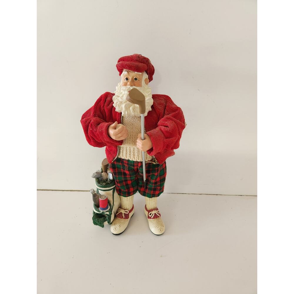 Golfing Christmas Santa Claus Figurine